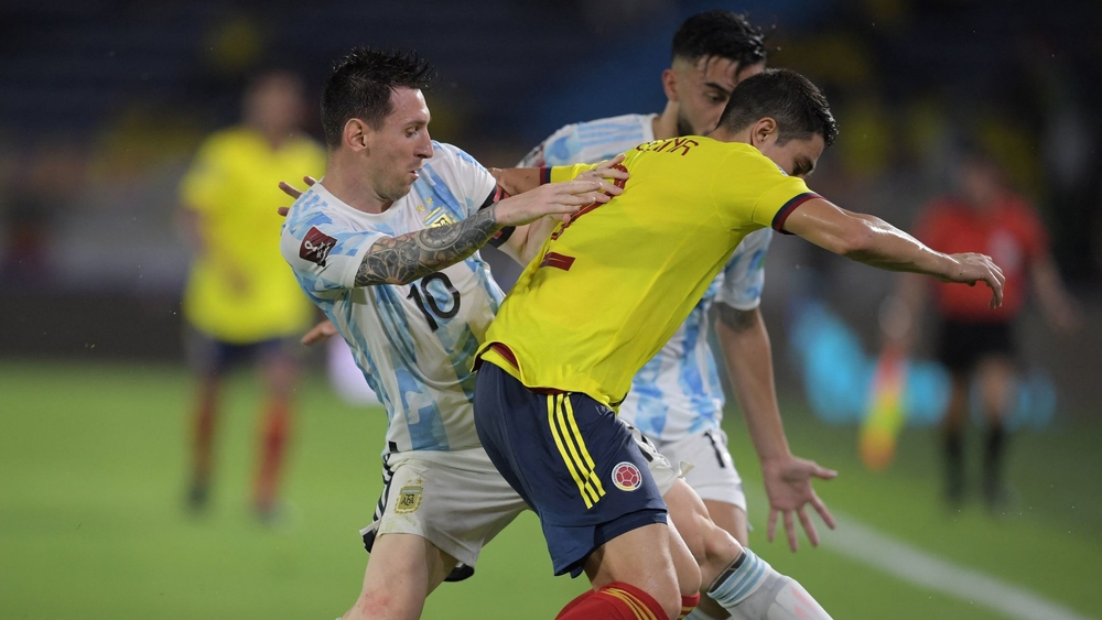من مباراة المنتخب الكولومبي ونظيره الأرجنتيني