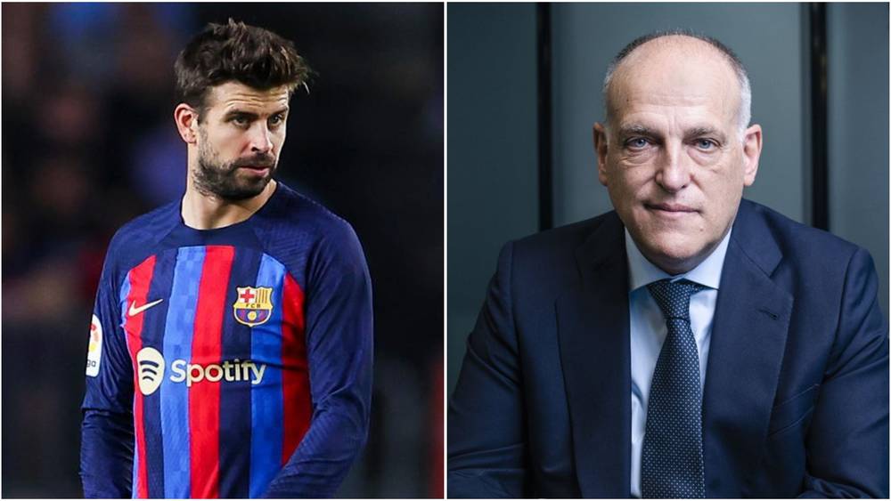 رئيس رابطة الدوري الإسباني خافيير تيباس يصرح جيرارد بيكيه سيصبح رئيس برشلونة بلا شك