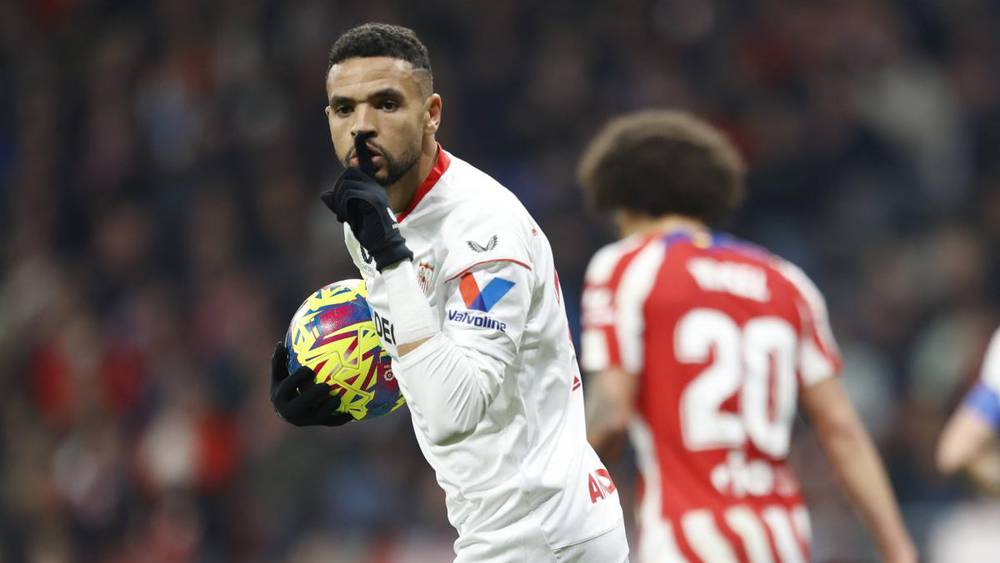 يوسف النصيري بعد هدفه ضد أتلتيكو مدريد