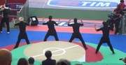 المغني الكوري PSY خلال غنائه في نهائي كأس ايطاليا