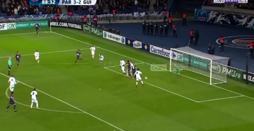 هدف  باريس سان جيرمان الرابع في مرمى جينجان