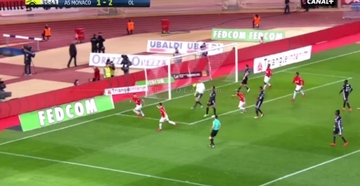 هدف  موناكو الثاني في مرمى أولمبيك ليون