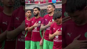 تفاعل كبير لحظة عزف النشيد الوطني المغربي ⚽🇲🇦